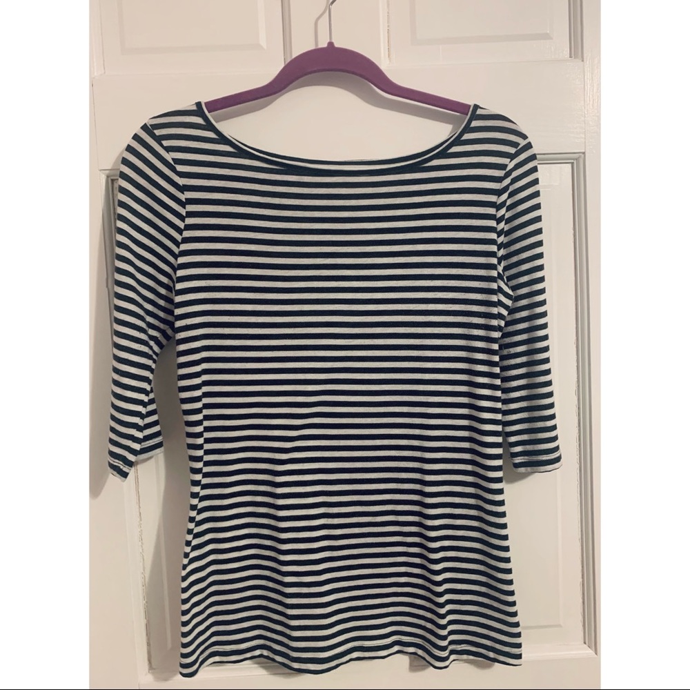 BDG Striped Boat Neck 3/4-Sleeve Tee